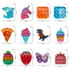 Rat Killer Pioneer Keychain Fingertip Bubble Fun Stress-relieving Press Toy Small Cartoon Dinosaur Fruit Bag Pendant Item Picture